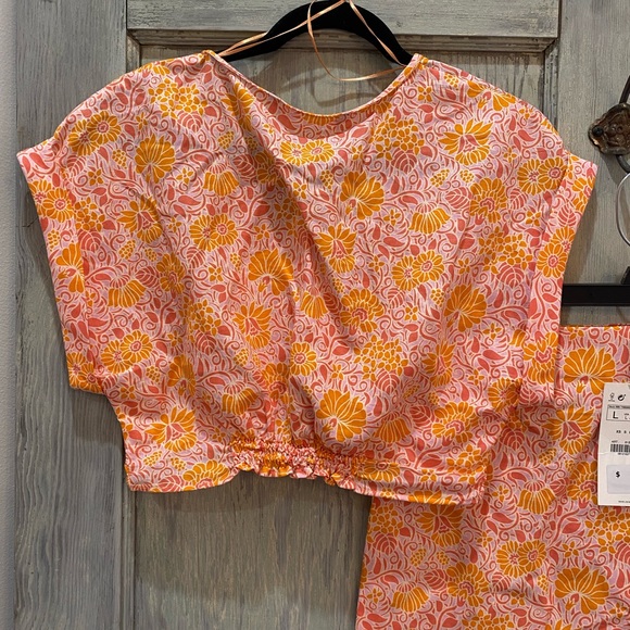 Zara Linen Blend Floral Crop Top And Mini Skirt Bloggers Favorite S/L - Picture 9 of 9
